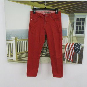 Paige Roxbury Orange Skinny Slim Cropped Capri